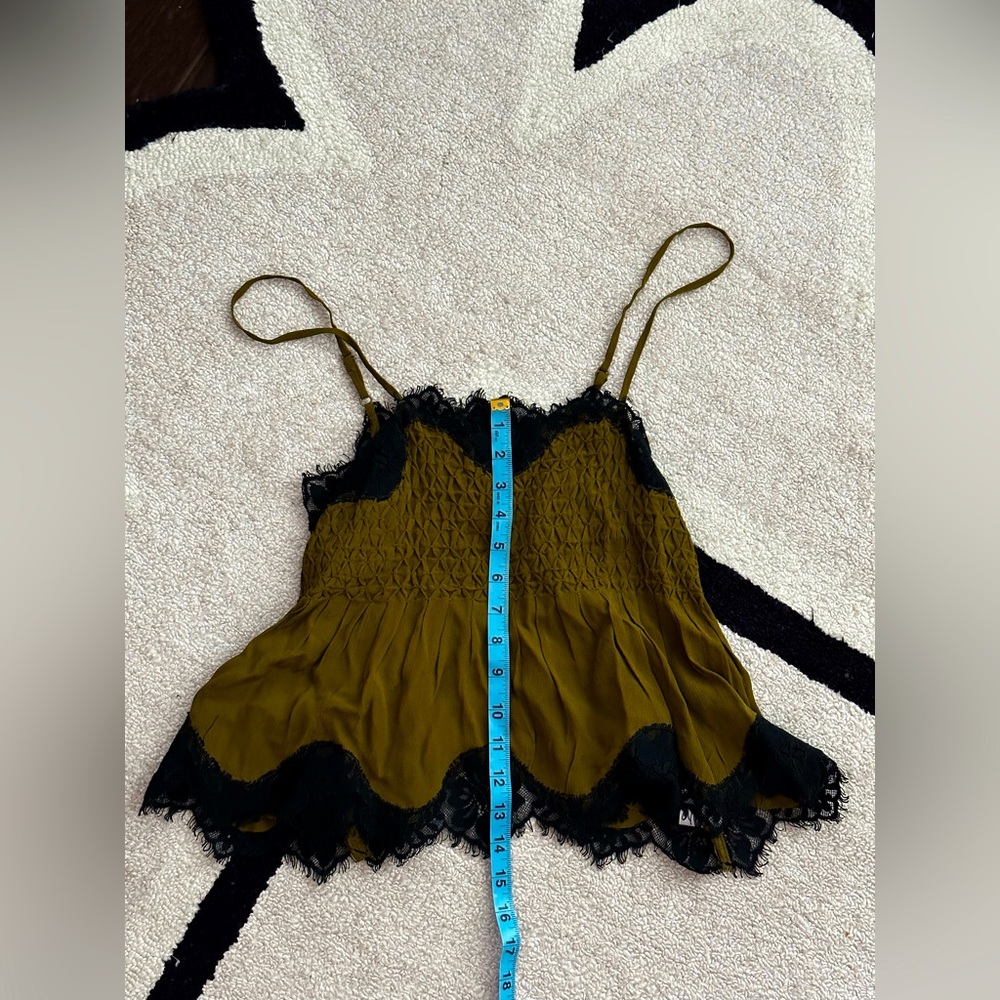 Urban Outfitters hunter green and black lace tank